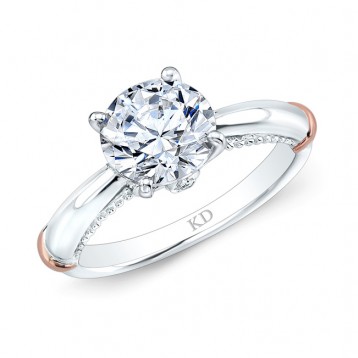 WHITE & ROSE GOLD INSPIRED FASHION DIAMOND ENGAGEMENT RING