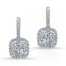 WHITE GOLD CONTEMPORARY CLUSTER DIAMOND EARRINGS
