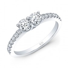 WHITE GOLD TWO-STONE INSPIRED DIAMOND ENGAGEMENT RING