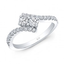 WHITE GOLD TWO-STONE INSPIRED DIAMOND ENGAGEMENT RING