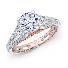 WHITE & ROSE GOLD INSPIRED VINTAGE DIAMOND ENGAGEMENT RING