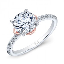 WHITE & ROSE GOLD ELEGANT DIAMOND BRIDAL RING