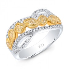 WHITE AND YELLOW GOLD NATURAL YELLOW FASHION DIAMOND RING