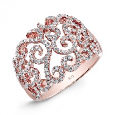 ROSE GOLD ABSTRACT SWIRLED DIAMOND RING