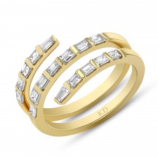 YELLOW GOLD FASHION SWIRLED DIAMOND RING